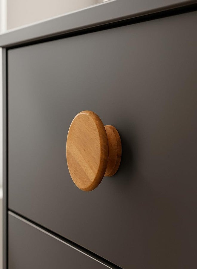 Fittingo Wooden Drawer Knobs/Door Knob/Handle for Drawer/Wardrobe Handle/Cabinet Handle/Teak Wood (1.5 Inch) Pack of 2 - Image 1